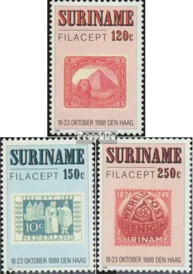 Produktbild von Briefmarken Suriname 1988 Mi 1274-1276 (kompl.Ausg.) postfrisch Briefmarkenausstellung