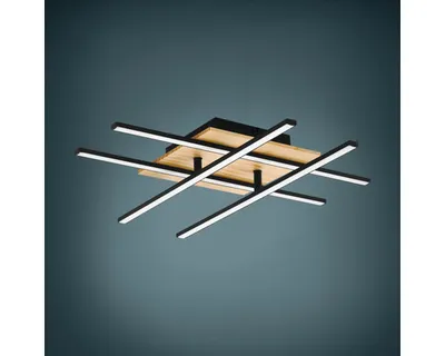 Obrázek produktu pro LED stropní svítidlo ocel/hliník/plast 21,2 W 2800 lm 3000 K teplá bílá 90x500x500 mm Marinello 1 černá/hnědá