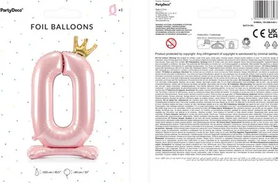 Image de Ballon rose clair chiffre 0 debout