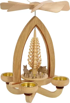 Produktbild von Lorenz Erzgebirge Teelichtpyramide klassisch 28 cm, Modell:Wildschweingruppe