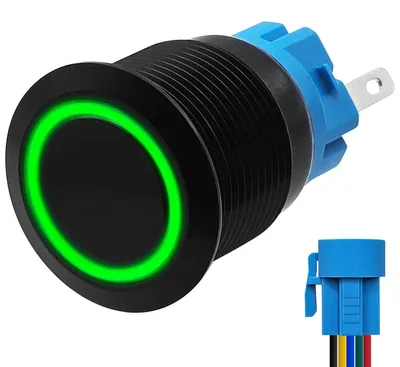 Produktbild von ProRide Metall-Drucktaster 19 mm 12V/24V ON/OFF mit LED, spritzwasserg.