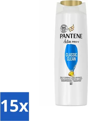 Immagine prodotto di Pantene - Shampoo - Classic Clean - Detergente rinfrescante - Per capelli normali - 225 ml - Confezione risparmio - 15 pezzi