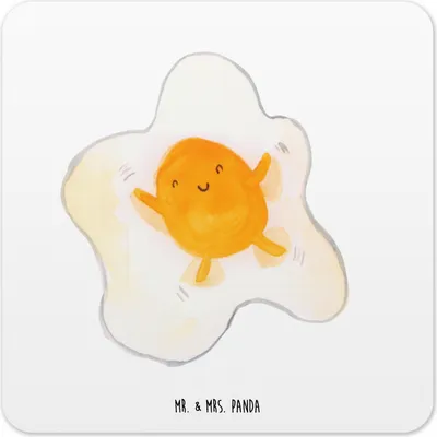 Produktbild von Mr. & Mrs. Panda Untersetzer für Gläser Spiegelei Ei 15er Set - Weiß - Geschenk, Schön, Coaster, Liebe, Tag, Lustige Sprüche, Glas-Untersetzer, Glücklich