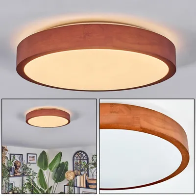 Produktbild von Canino Deckenlampe aus Metall/Holz/Kunststoff in Dunkelbraun/Weiß