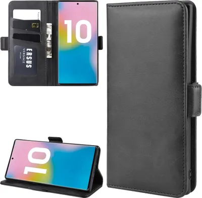 Produktbild von Mobigear Slim Magnet Samsung Galaxy Note 10 Plus Hülle Klapphülle Geldbörse - Schwarz