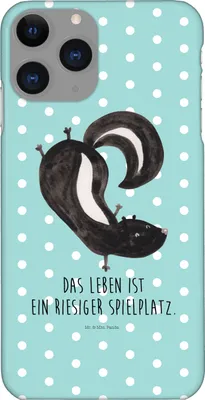 Produktbild von Mr. & Mrs. Panda Iphone 11 Pro Handyhülle Stinktier Handstand - Türkis Pastell - Geschenk, Stinker, Handy Case, Raubtier, Premium Kunststoff, Skunk, Wildtier, Spielplatz