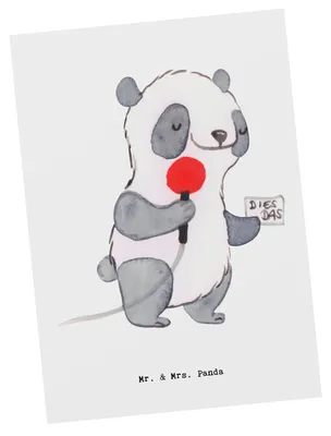 Produktbild von Mr. & Mrs. Panda Grußkarte Pressesprecher Herz - Weiß - Geschenk, Fotokarte, Postkarten, Postkarte, Ansichtskarten, bildkarte