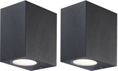 Produktbild von 2er Set LED Wandleuchte, ALU, dunkelgrau, Glas, H 9,5 cm