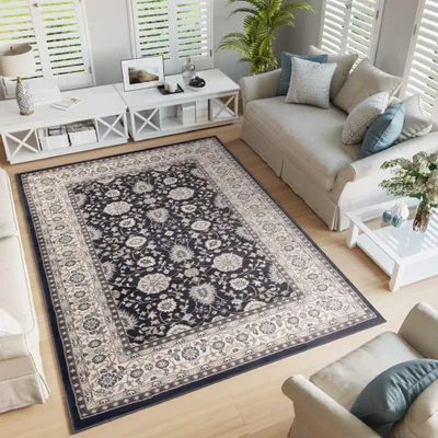 Produktbild von Tapiso Teppich COLORADO Klassisch Beige Creme Schwarz 250 x 350 cm