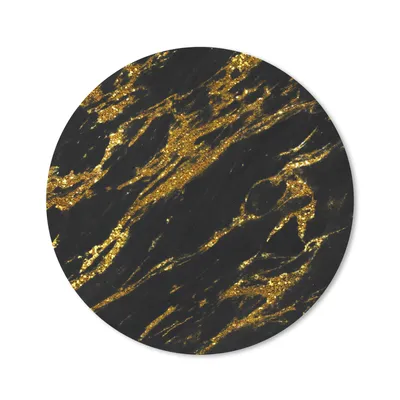 Produktbild von MuchoWow® Mauspad Mousepad Marmor - Gold - Glitter - Schwarz 50x50 cm - Mousepads - Maus Mat - Pad - Mausunterlage - Vinyl