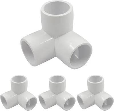 Productafbeelding van PVC Fittingen - PVC Connectoren - Doe-het-zelf Projecten - 3-Weg Ontwerp - 1/2 Inch - Wit