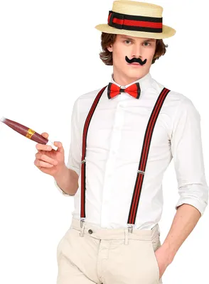 Produktbild von Herren Retro 1920er Set Hut Hosenträger Zigarre