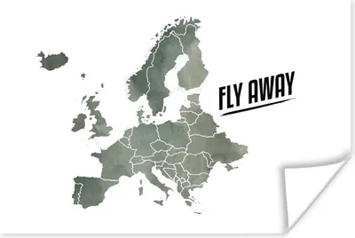 Produktbild von MuchoWow® Poster Karte - Europa - Zitate 60x40 cm - Schlafzimmerdekoration