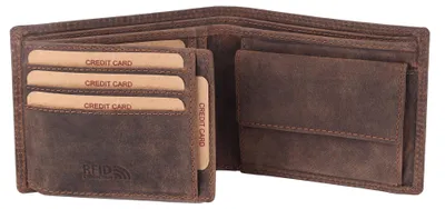 Produktbild von Benthill Geldbörse Herren Echt Leder - Portemonnaie mit RFID-Schutz - Männer Geldbeutel - Portmonee