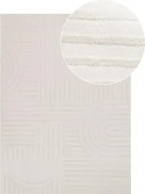 Produktbild von Tapiso Teppich HYGGE Modern Weiß Wohnzimmer Schlafzimmer 160 x 220 cm