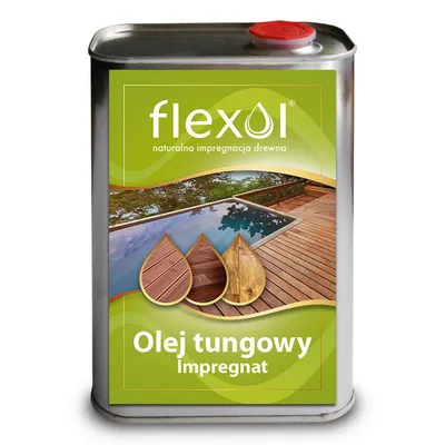 Produktbild von 100% pures Tung Öl, für Innen & Außen, Holzimprägnierung farblos seidenmatt von Bindulin-1000ml Flexol |  Holz- & Möbelpflege Holzöle