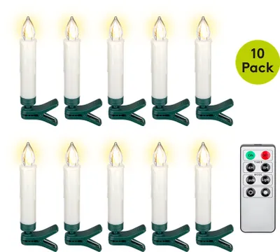 Produktbild von 10 kabellose LED-Weihnachtsbaumkerzen