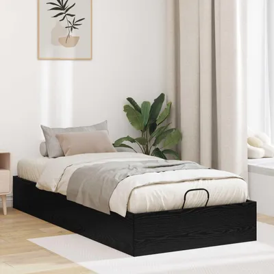 Immagine prodotto di Maison Exclusive - Struttura letto in stile ottomano, finitura effetto legno di quercia nero, 90 x 190 cm