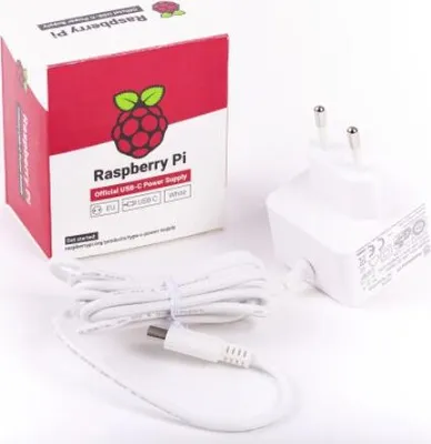 Zdjęcie produktu dla Raspberry Pi Pi Zasilacz Usb-C For, Rpi4 Zasilacz Eu White
