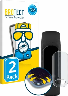 Produktbild von 2x BROTECT Fullscreen Schutzfolie für Garmin Vivosmart 5 Displayschutz Folie Fullcover Matt Entspiegelungsfolie