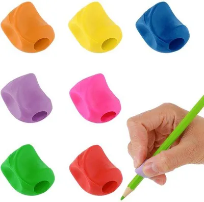 Produktbild von Ergonomische schreibtischhilfe für Kinderpens, 7-teilige Schreibtischhilfe, silikonische Griffen, für Kleinkinder.