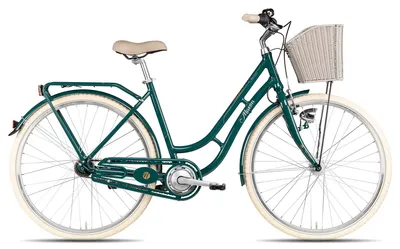 Produktbild von Maxim Anno 1902 Wave komfortables Citybike mit Korb 28 Zoll Grün 45 cm