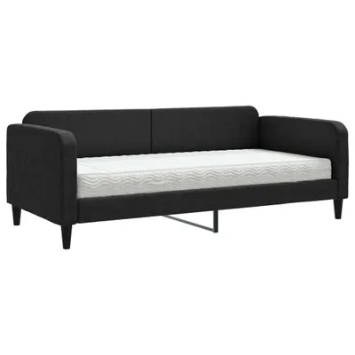 Produktbild von Tagesbett mit Matratze Schwarz 90x190 cm Stoff