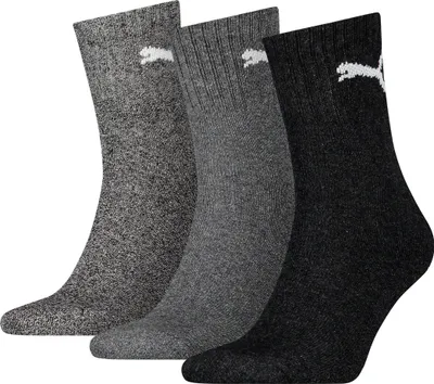 Produktbild von Puma Sportsocken kurze Schaft 3er-Pack grau Uni Baumwolle Komfort