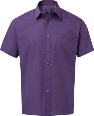 Image de Chemise en popeline pour homme Premier, manches courtes PC3227 (48,5cm) (Violet)