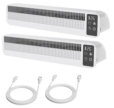 Obrázok produktu pre UISEBRT, 2 kusy, ventilátor na radiátor, režim pre auto, batéria 5200 mAh, bezdrôtový, displej teploty, časovač, úsporný
