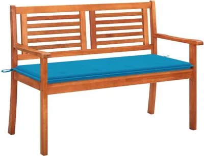 Produktbild von 2-Sitzer-Gartenbank mit Auflage 120 cm Massivholz Eukalyptus
