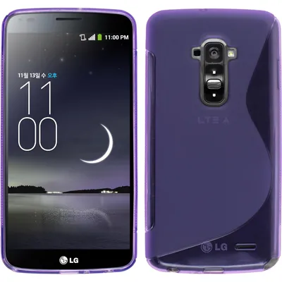 Produktbild von PhoneNatic Case kompatibel mit LG G Flex - lila Silikon Hülle S-Style + 2 Schutzfolien