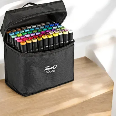 Produktbild von Weltbild Marker Set 60-teilig doppelseitig inkl. Aufbewahrungstasche 17x9x15,3 cm