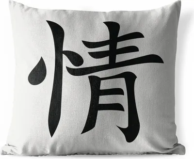 Produktbild von MuchoWow® Outdoor Kissen - Chinesisches Zeichen für Gefühle - 50x50 cm - Wetterfest - Lounge Kissen - Komfortabel - Kissen mit Bild