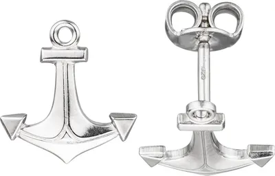 Produktbild von JOBO Ohrstecker Anker 925 Sterling Silber rhodiniert Ohrringe Silberohrstecker