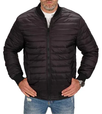 Produktbild von Herren Sportjacke Übergangsjacke Sweatjacke Steppjacke Jacke Bomberjacke Schwarz L