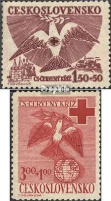 Produktbild von Briefmarken Tschechoslowakei 1949 Mi 599-600 (kompl.Ausg.) postfrisch Rotes Kreuz