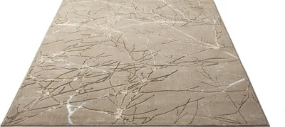 Produktbild von FLOORNOVO Hochflor Teppich Beige Blattmuster - 150 x 80 cm - Besonders Weicher Teppich Wohnzimmer & Badezimmerteppich - Pflegeleicht - vielseitig einsetzbar im Innenbereich