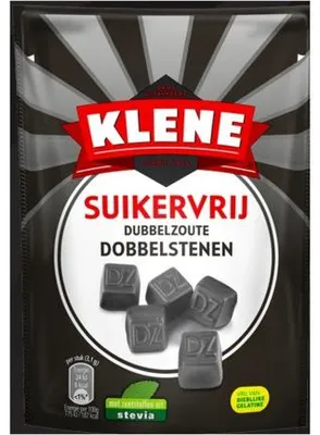 Productafbeelding van Klene Dubbelzout dobbelstenen suikervrij zakje (110 gr)