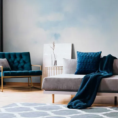 Zdjęcie produktu dla Profhome 382281-GU Tapeta flizelinowa z chmurami matowa kolor niebieski biały 3,71 m x 2,8 m