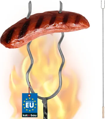 Zdjęcie produktu dla KOTARBAU® Widełki Ogniskowe 130 cm Kijek na Kiełbasę Widelec na Ognisko Widełki na Grilla
