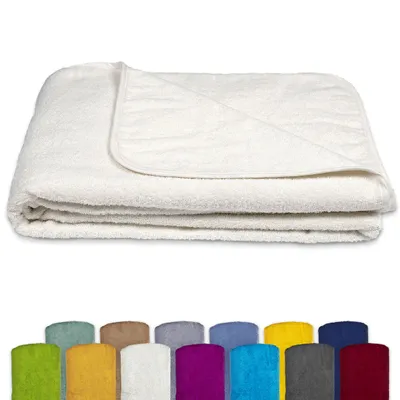 Produktbild von KiGATEX Frottee-Decke 150x200 cm – 100 % Baumwolle, Sommerdecke & Tagesdecke – , waschbar, weich & atmungsaktiv – Farbe: Ecru