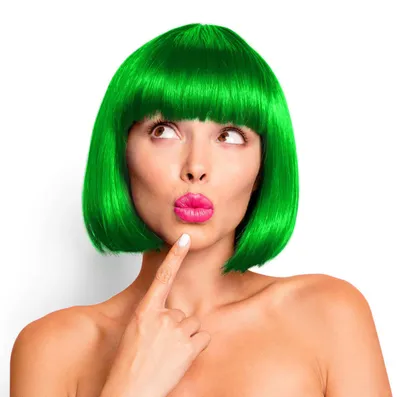 Produktbild von Bob Perücke für Damen, Herren & Kinder Cabaret cosplay Grün
