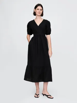 Produktbild von GAP Midikleid Crêpe-Musselin V-Ausschnitt Ballonärmel XXL