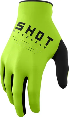 Image de Gants de motocross Shot Draw pour enfants, verts, 10/11