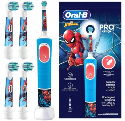 Produktbild von Oral-B Vitality D103 Zahnbürste für Kinder mit Spiderman-Motiv, 5 Aufsätze
