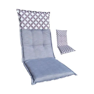 Obrázok produktu pre Obojstranný matrac 120x45x5 cm pre záhradné kreslo s vysokým operadlom 2864101 - mäkké pohodlné sedenie, sivá farba