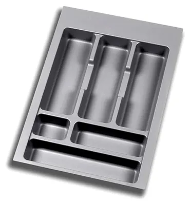Produktbild von Besteckorganisator für die Küche, Schubladenorganisator, 6 Fächer, 40 cm, Kunststoff, Grau
