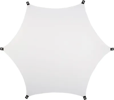 Produktbild von PSYWORK Schwarzlicht Segel Elasthan | Crystal Clear Hexagon Weiß | 1,75 x 1,75m | UV-aktiv | fluoreszierend | Wandtuch Wandbehang Stoff Neon Deko Party Tuch Tapestry Poster Psy Goa