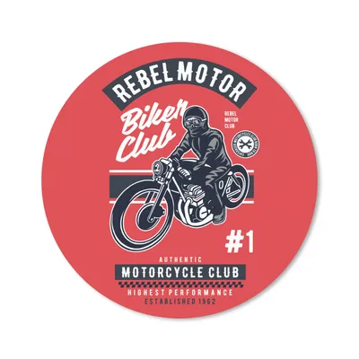 Produktbild von MuchoWow® Mauspad Mousepad Motorrad - Mann - Retro - Zeichnung 40x40 cm - Mousepads - Maus Mat - Pad - Mausunterlage - Schreibtisch Accessoires
